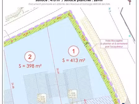 terrain 413 m² le thou