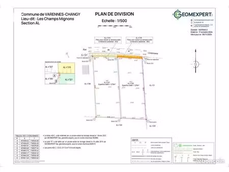 terrain 1279 m² varennes changy