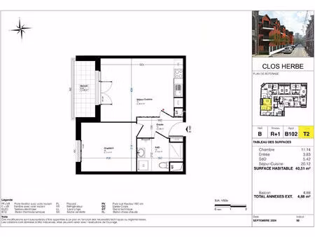 vente appartement 2 pièces 42 m² le petit-quevilly (76140)