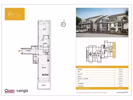 en vente appartement 54 37 m² – 165 000 € |rettel