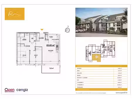 en vente appartement 63 65 m² – 205 000 € |rettel