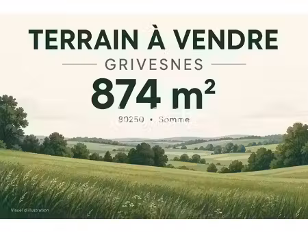 vente terrain 874 m² à grivesnes (80250)  28 000 €
