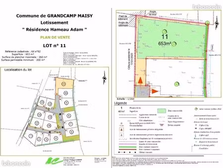 terrain à bâtir - 653m² - grandcamp-maisy