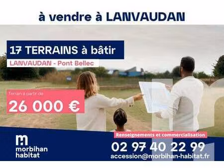 vente terrain à lanvaudan (56240) : à vendre / 359m² lanvaudan