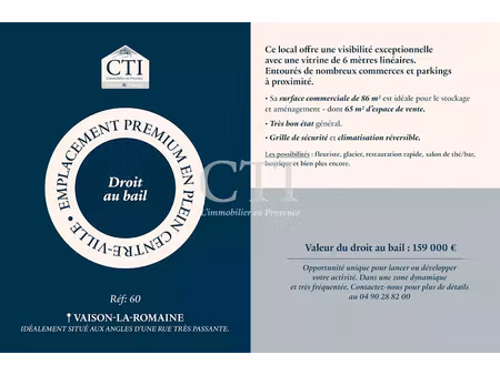 vente locaux professionnels à vaison-la-romaine (84110)  159 000 €
