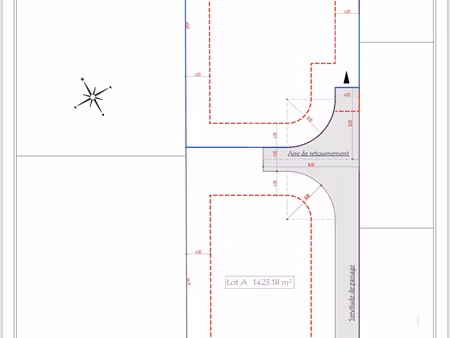 terrain 4 faces constructible et viabilisé lot b de 1146m2