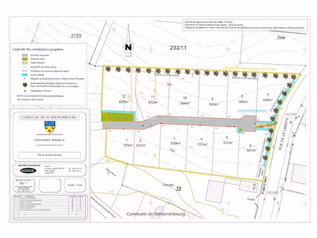 vente terrain à batir 589 m² à schoenenbourg (67250)  58 900 €