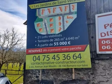 terrain 266 m² saint verand