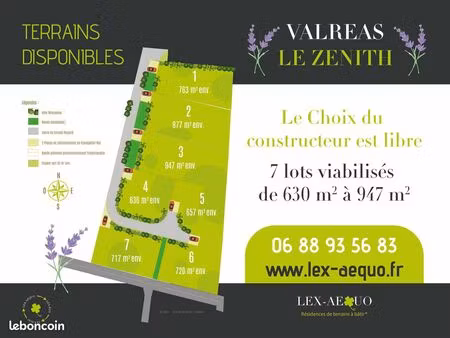 terrains constructibles viabilisés à valreas programme le zenith