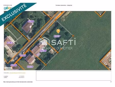 terrain semi viabilisé à la campagne à 20 minutes de st quentin
