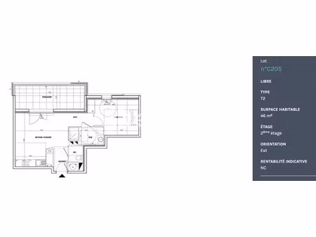vente appartement 2 pièces 45.6 m² à aubagne (13400)  265 000 €