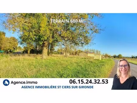 vente terrain 680 m² saint-ciers-sur-gironde (33820)