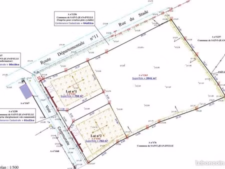 terrain 750 m² st jean des baisants