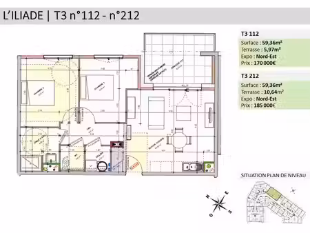 vente appartement la primaube 12450 - - surface privée
