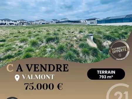 terrain à vendre - 793 m2 - valmont - 57 - lorraine