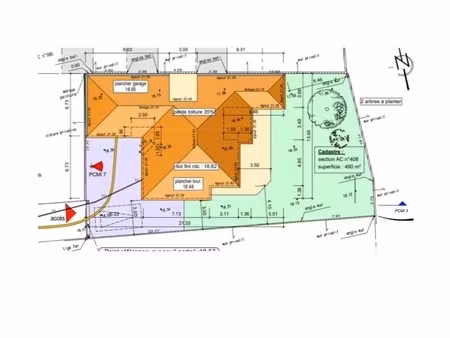terrain à vendre de 490 m2 + 108m2 (accès) viabilisé à saint gilles croix de vie (85)