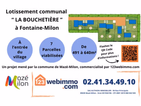 vente terrain 632 m² loire-authion (49630)