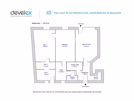 location commerce 3 pièces 122 m² à belleville-en-beaujolais (69220)