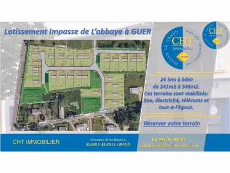 vente terrain à guer (56380) : à vendre / guer