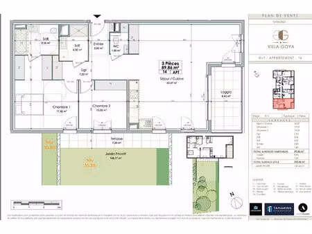 appartement 3 pieces 89 86m2 dans residence neuve de standing.
