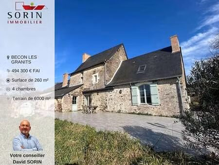 vente maison à bécon-les-granits (49370) : à vendre / 260m² bécon-les-granits