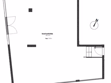 location commerce 90 m² à avrillé (49240)