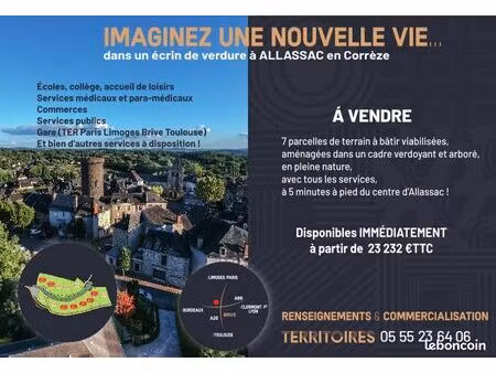 terrain 966 m² allassac