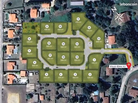 terrain 560 m² saint perdon