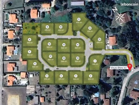 terrain 560 m² saint perdon