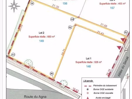 terrain plat viabilisé de 660 m2 à josse