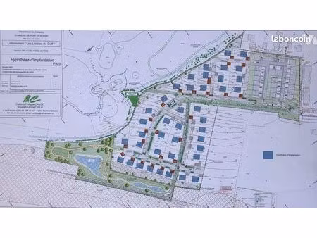 terrain 323 m² port en bessin huppain