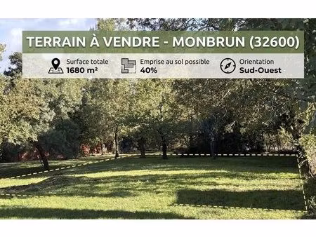 terrain 1680 m2 40 % emrise