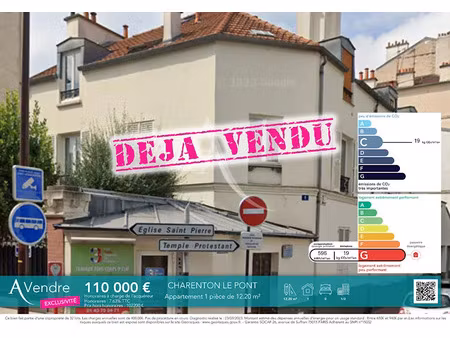 vente appartement 1 pièce 12.11 m² à charenton-le-pont (94220)  110 000 €