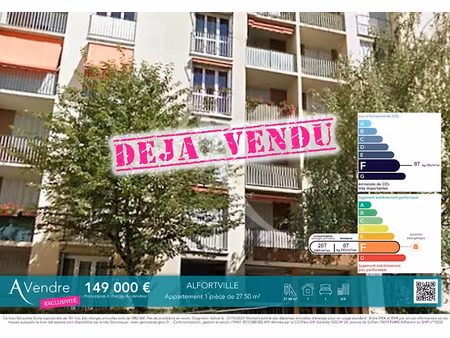 vente appartement 1 pièce 27.41 m² à alfortville (94140)  149 000 €