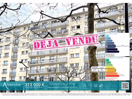 vente appartement 2 pièces 42.63 m² à charenton-le-pont (94220)  313 000 €