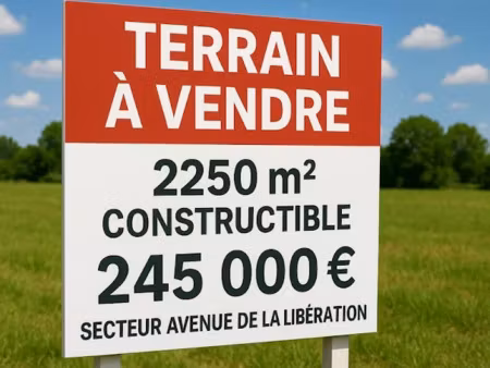 vente terrain 2250 m² à poitiers (86000)  245 000 €