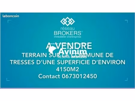 terrain 4150 m² tresses