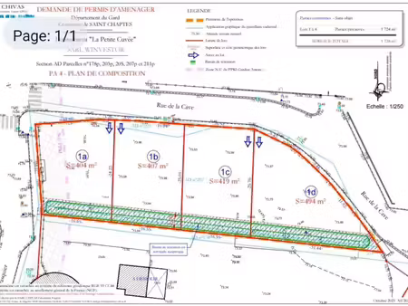 vente terrain 419 m² à saint-chaptes (30190)  98 000 €
