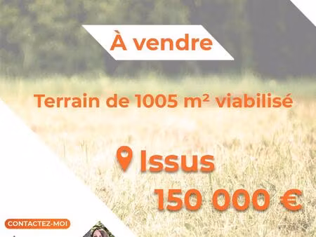terrain de 1005m² sur issus