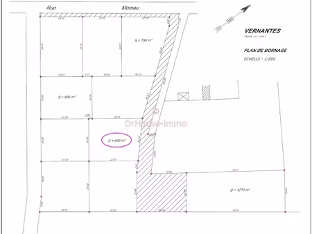 vente terrain 699 m² à vernantes (49390)  31 455 €