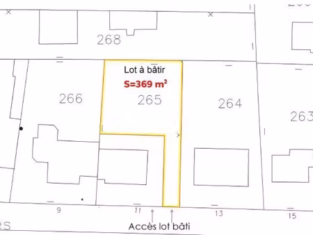 vente terrain à batir 369 m² à quiberon (56170)  296 800 €