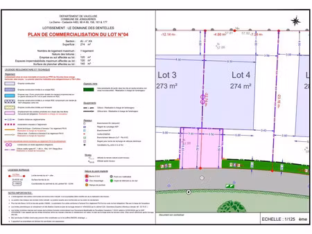 vente terrain 274 m² jonquières (84150)