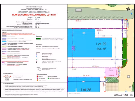 vente terrain 305 m² jonquières (84150)
