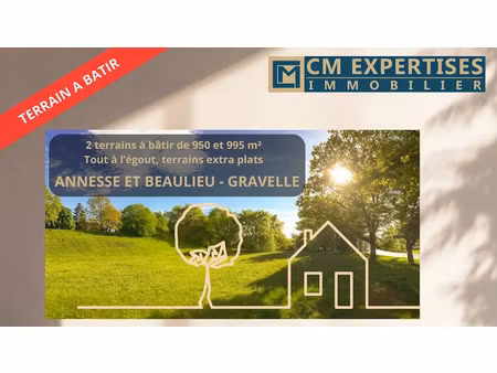 vente terrain à batir 990 m² à annesse-et-beaulieu (24430)  43 500 €