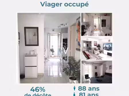 viager occupé - appartement t4 de 77 m2 avec terrasse  parking - monsieur 88 ans  madame 8