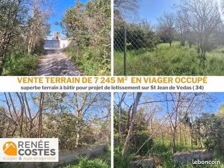 terrain en viager 1 000 m² saint jean de vedas