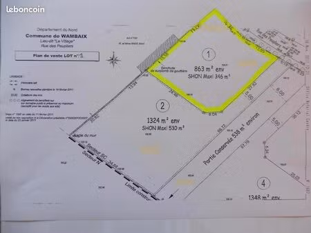 terrain 1 m² wambaix