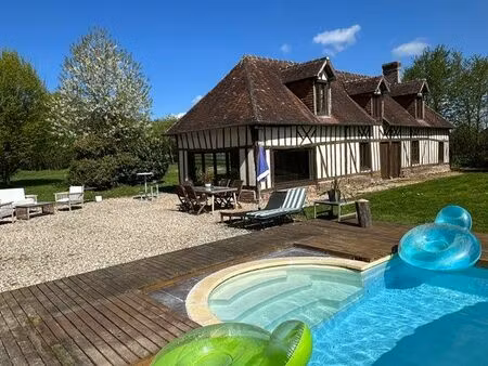 belle longère normande meublée 300/jour avec piscine et jardin privés
