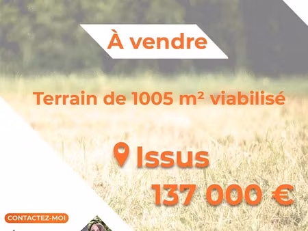 vente terrain 1005 m² à issus (31450)  137 000 €