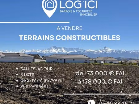 achat terrain 2 719m² salles adour 65360